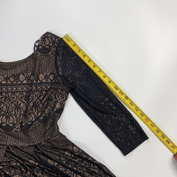 B. Darlin Black Lace W/Nude Underlay Fit & Flare Dress - Picture 8 of 8